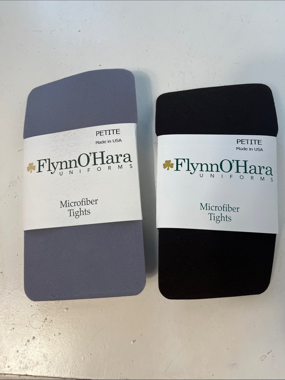 Set of 2 Flynn & O’Hara Uniforms Petite Microfiber Tights Brown and Silver